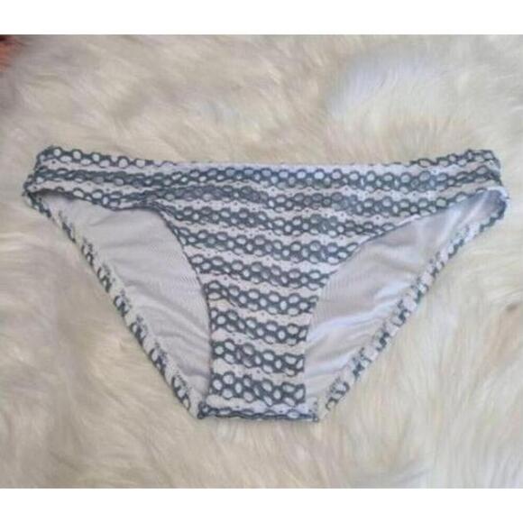 NWT Splendid Avalon Eyelet White Gray Lace Overlay Bikini Bottom - Picture 1 of 6